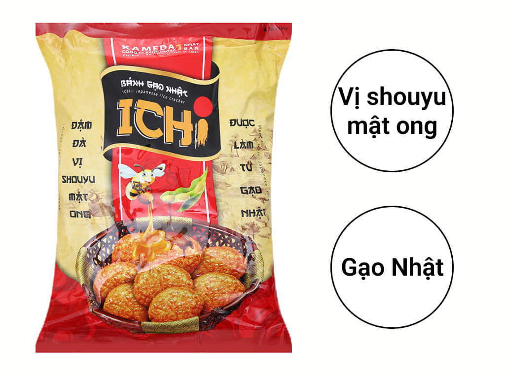 Bánh Gạo Nhật vị Shouyu Mật Ong Ichi gói 100g Thùng 20 gói